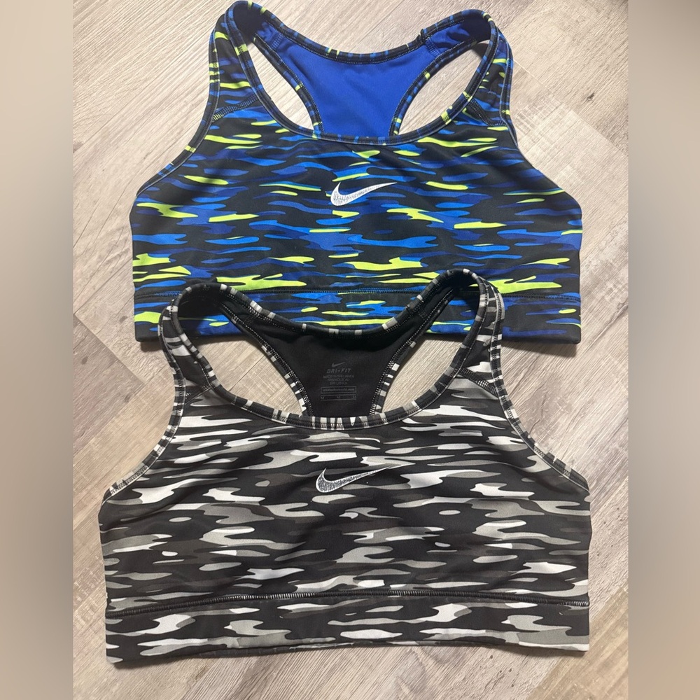 Nike Women’s Dri-FIT Racerback Sports Bras ( 2 ) Blue/Neon & Black/Gray